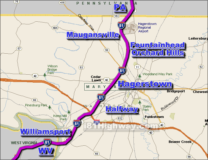 Interstate 81 MD Driving Distance