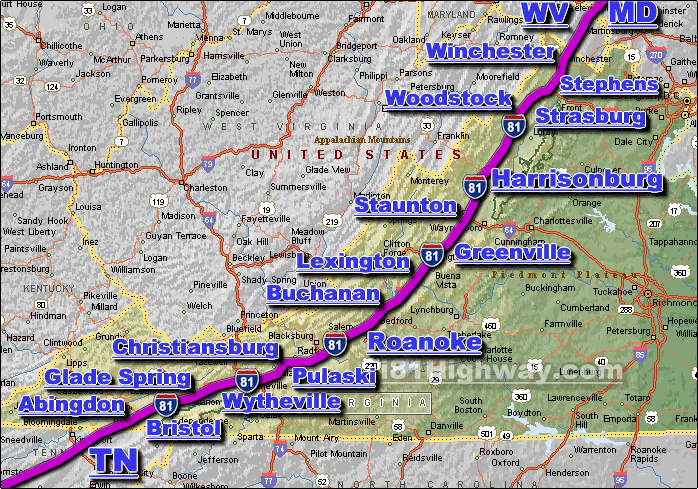 Interstate 81 VA Driving Distance