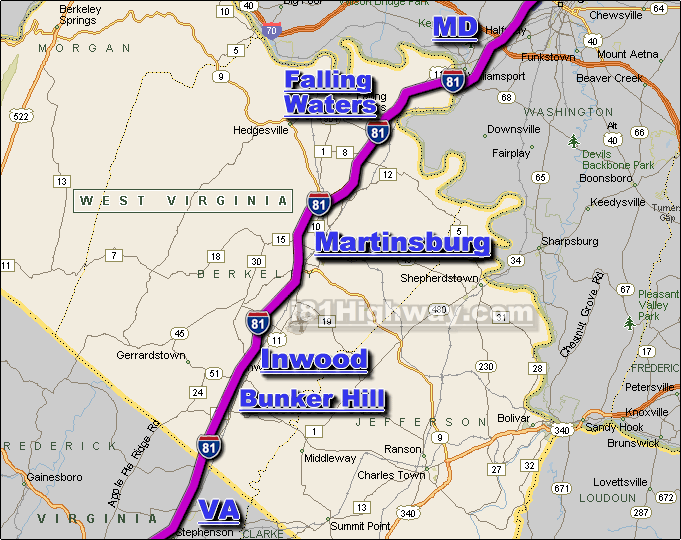 Interstate 81 WV Traffic Map