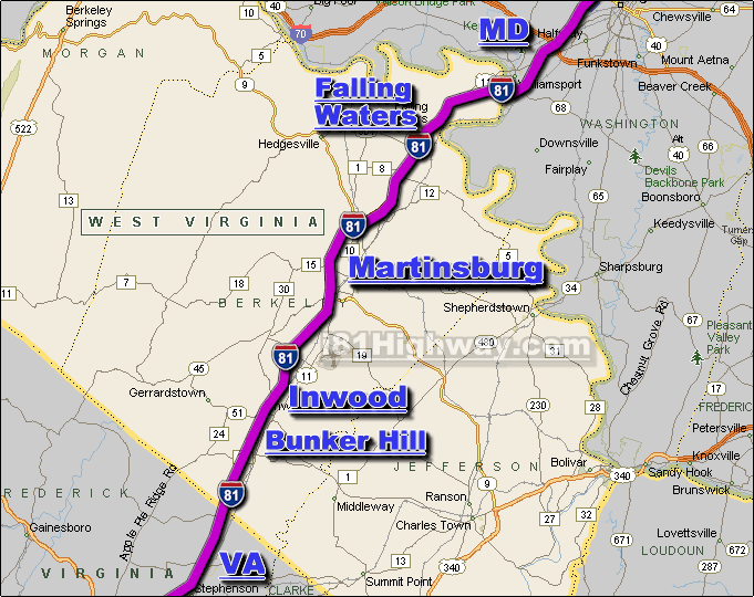 Interstate 81 WV Driving Distance